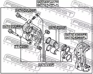 Spare Parts and Consumables - Р/к суппорта перед Febest 0475V45F