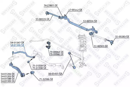 Запчасти и расходники - Рычаг верхний правый BMW E32/E31 all 86-99 STELLOX 5401546SX