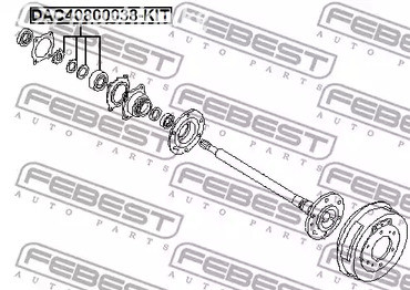 Авто тетиктер жана сарптоолору - Подшип.зад.полуоси Nissan Terrano 2 R20 02>/Terrano R50 FEBEST DAC40800038K