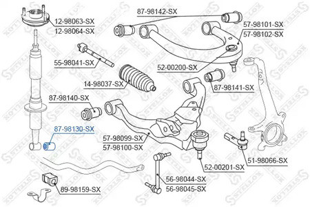 Spare Parts and Consumables - Сайлентблок амортизатора нижн.Toyota Land Cruiser KDJ9#/#ZJ9# 96-02/ #J12#