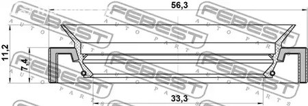 Spare Parts and Consumables - Сальник дифференциала 56x56x8 Hyundai Accent/Coupe/Elantra/Getz 99> FEBEST