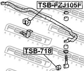 Запчасти и расходники - Сайлентблок стойки переднего стабилизатора FEBEST TSB718