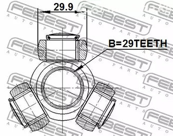 Запчасти и расходники - Трипоид привода D29X29.9 Mitsubishi Carisma DA 95-03 FEBEST 0416DA