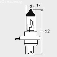 Авто тетиктер жана сарптоолору - Лампа галогенная 60/55W 12V P43T 10X10X1 1A OSRAM 64193ALS