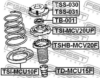 Spare Parts and Consumables - Опора амортизатора переднего правого Toyota Harrier, Lexus RX300 MCU10/15 F