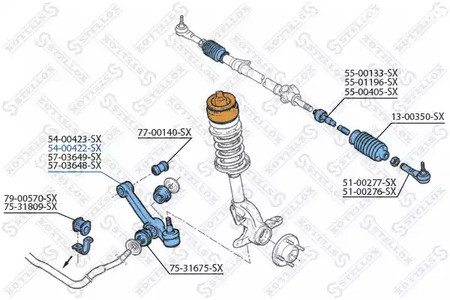 Авто тетиктер жана сарптоолору - Рычаг правый Ford Sierra 2WD 82-93 STELLOX 5400422SX