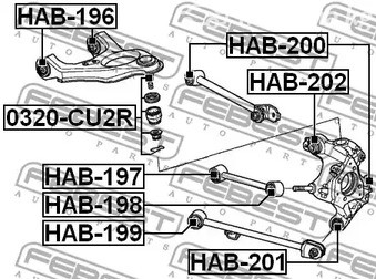 Spare Parts and Consumables - Сайлентблок заднего рычага Honda Accord 08-13 FEBEST HAB201