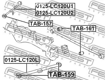 Авто тетиктер жана сарптоолору - FEBEST_TAB-159 С/блок заднего продольного нижнего рычага FEBEST TAB159