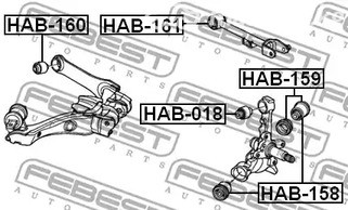 Spare Parts and Consumables - Сайленблок задней цапфы febest hab158