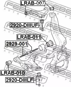 Запчасти и расходники - Сайлентблок рычага верхн. Land Rover Range Rover Sport 05> FEBEST LRAB007