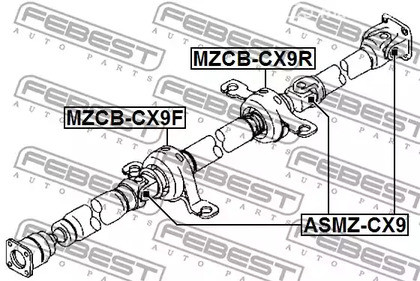 Авто тетиктер жана сарптоолору - Опора кардана подвесная Mazda CX-9 07-13 FEBEST MZCBCX9F