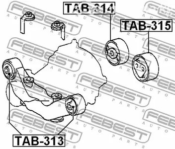 Spare Parts and Consumables - Сайлентблок заднего дифференциала Lexus NX 200T 14> FEBEST TAB313