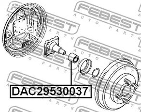 Авто тетиктер жана сарптоолору - Подшипник ступицы задней Ford Focus all 98> FEBEST DAC29530037