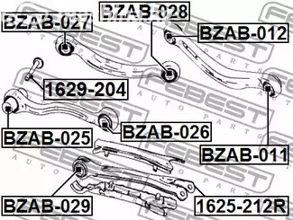 Авто тетиктер жана сарптоолору - С/б рычага задней подвески MB W204 07> FEBEST BZAB025