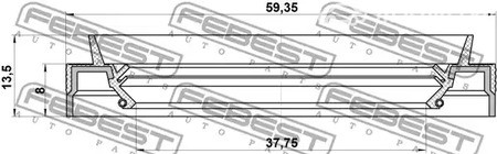 Spare Parts and Consumables - Сальник привода 39x59x8/13.5 Nissan Primera 01-07 FEBEST 95JES39590913X