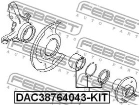 Spare Parts and Consumables - К-кт подшипника ступ. пер. Nissan Serena all 92> FEBEST DAC38764043KIT