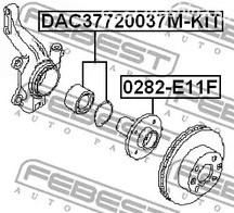 Авто тетиктер жана сарптоолору - К-т подшип.ступ.перед. Nissan Micra K12E FEBEST DAC37720037MKIT