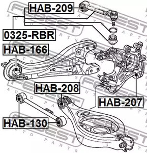 Запчасти и расходники - Тяга задняя поперечная верхняя Honda Odyssey MPV 04-10 FEBEST 0325RBR