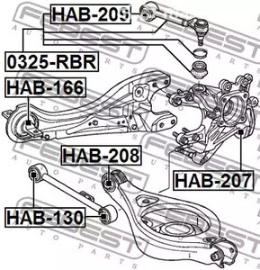 Spare Parts and Consumables - Сайлентблок задней цапфы Honda Odyssey III 05-10 FEBEST HAB207