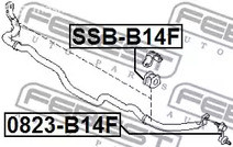 Запчасти и расходники - Втулка стабилизатора переднего d23 Subaru Legacy 09-14 FEBEST SSBB14F