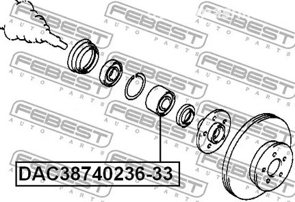 Запчасти и расходники - Подшипник ступицы переднийToyota Camry/Celica/CarinaE FEBEST DAC3874023633