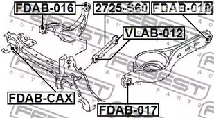 Запчасти и расходники - Сайлентблок задней тяги Ford Mondeo CA2 07-14 FEBEST FDAB016