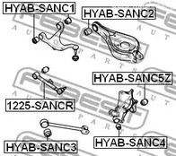 Запчасти и расходники - Сайлентблок задней цапфы Hyundai Santa Fe 2.7 06> FEBEST HYABSANC3