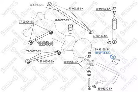 Spare Parts and Consumables - Втулка стабилизатора заднего центральная актив.контролем Toyota Land Cruise