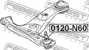 Spare Parts and Consumables - Шаровая опора переднего нижнего рычага Febest 0120N60