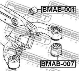 Запчасти и расходники - Сайлентблок зад. балки зад. внутр. BMW X5 3.0-4.8 >07/05 FEBEST BMAB001