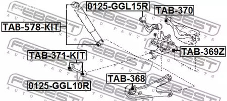 Запчасти и расходники - Тяга задней подвески поперечная Lexus RX350, Toyota Highlander FEBEST 0125G