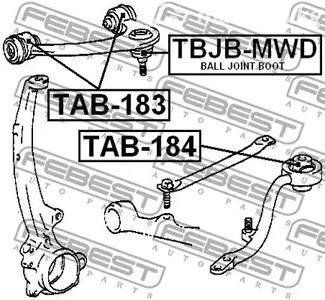 Запчасти и расходники - Сайлентблок переднего нижнего рычага Toyota Chaser 92-01 FEBEST TAB184