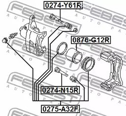 Запчасти и расходники - Направляющая скобы суппорта Nissan Tiida B17R 14> FEBEST 0274Y61R