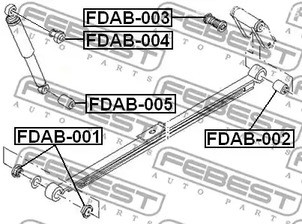 Авто тетиктер жана сарптоолору - Сайлентблок задней рессоры Ford Transit TT9 06> FEBEST FDAB001