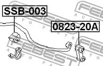 Авто тетиктер жана сарптоолору - Втулка стабилизатора переднего Subaru Impreza 00-05 FEBEST SSB003