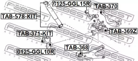 Запчасти и расходники - Сайлентблок заднего рычага Lexus RX270/350/450H 08> FEBEST TAB368