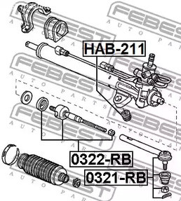 Запчасти и расходники - Тяга рулевая Honda Odyssey 05-10 FEBEST 0322RB