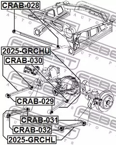 Запчасти и расходники - Сайлентблок заднего продольного рычага Jeep Liberty 08-12 FEBEST CRAB030