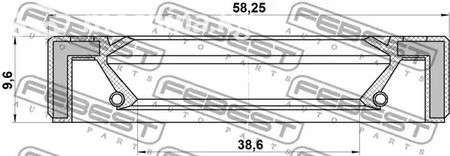 Spare Parts and Consumables - Сальник дифференциала 40x58x9.6/10 Suzuki Wagon 1.0/1.2 98> FEBEST 95GAY405