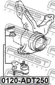 Spare Parts and Consumables - Шаровая опора переднего нижнего рычага Febest 0120ADT250