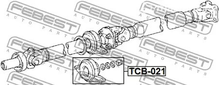 Авто тетиктер жана сарптоолору - Опора карданного вала подвесная Lexus GS F 15> FEBEST TCB021