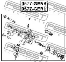 Spare Parts and Consumables - Суппорт тормозной зад.лев. Mazda 626/Xedos 6 1.6-2.5 91> d.30 FEBEST 0577GE