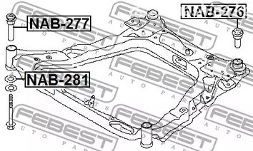 Spare Parts and Consumables - Сайлентблок подрамника задний Nissan X-Trail T31 07-13 FEBEST NAB276