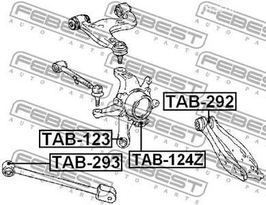 Авто тетиктер жана сарптоолору - Сайлентблок заднего рычага Lexus IS200/300 99-05 FEBEST TAB292