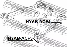 Spare Parts and Consumables - Сайлентблок подрамника Hyundai Accent 99-13 FEBEST HYABACF4