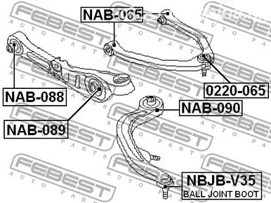 Запчасти и расходники - Шаровая опора верх RH+LH Febest 0220065