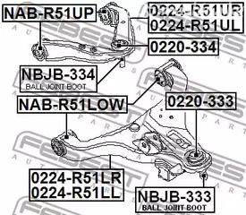 Spare Parts and Consumables - Шаровая опора верх RH+LH Febest 0220334