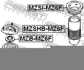 Запчасти и расходники - Отбойник амортизатора переднего Mazda 6 GG/GY 02> FEBEST MZD002