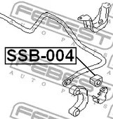 Авто тетиктер жана сарптоолору - Втулка стабилизатора заднего Subaru Forester 97-02 FEBEST SSB004