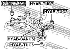 Запчасти и расходники - Сайлентблок зад.балки перед.центральный Hyundai Tucson 04> FEBEST HYABSANC6